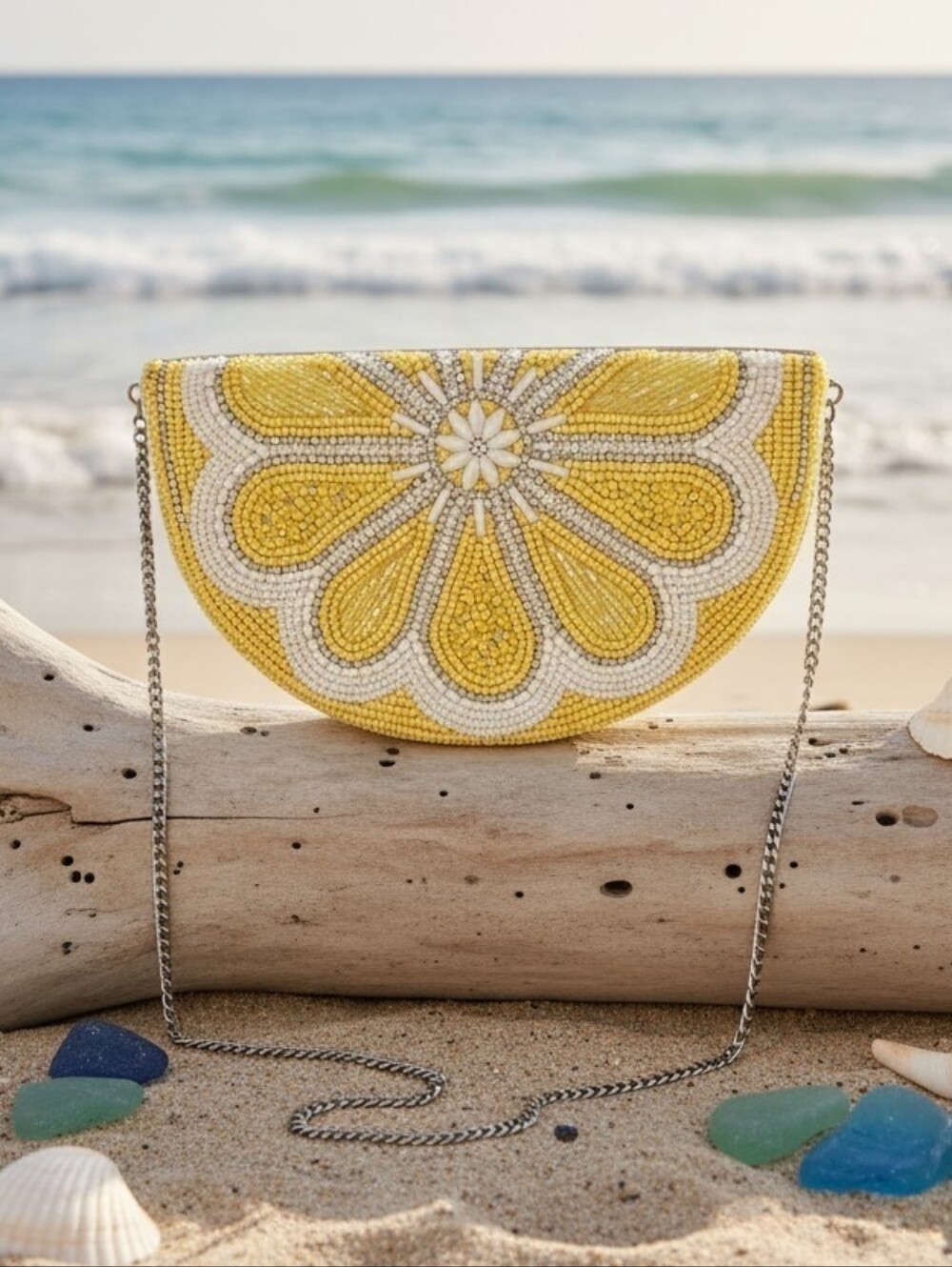 Studio 12 NWT Viral Beaded Lemon Wedge Crossbody Purse - Picture 13 of 13